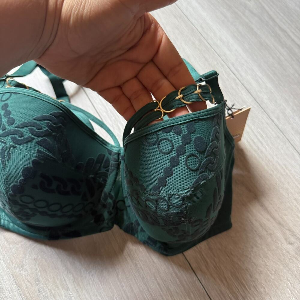 Marlies Dekkers Balcony Bra sps Padded Push up in GREEN 32F NWT the Muse - Picture 3 of 13